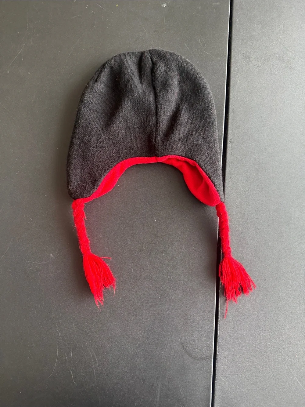 Marvel Kids Red and Black Spider-Man Knit Earflap Hat